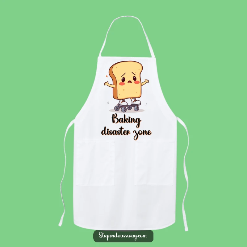 Funny Bread Roller Skates Apron: Confused Carb Kitchen Fun