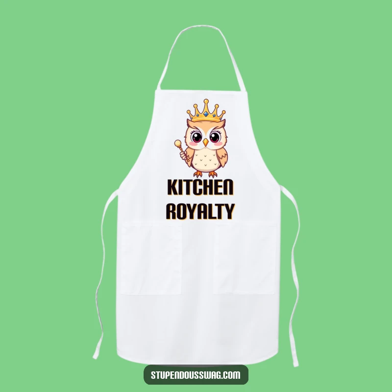 Funny Owl King Cooking Apron - Royal Kitchen Gift