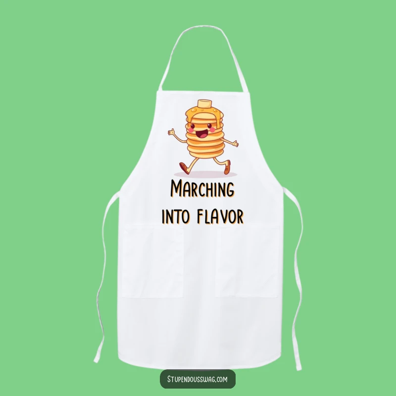 Funny Pancake Marching Apron: Kitchen Fun & Breakfast Cheer