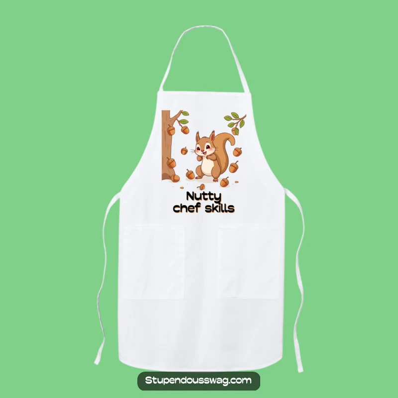 Funny Squirrel Acorn Chaos Apron Cook with Energy and Humor