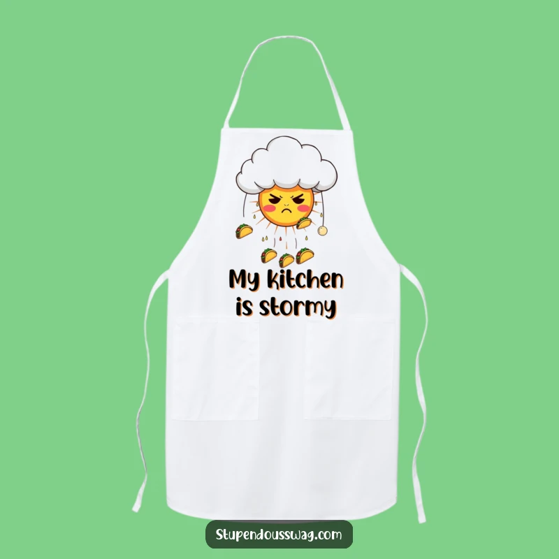 Funny Taco Cloud Apron: Cook Up Laughs with This Grumpy Weather Kitchen Gift