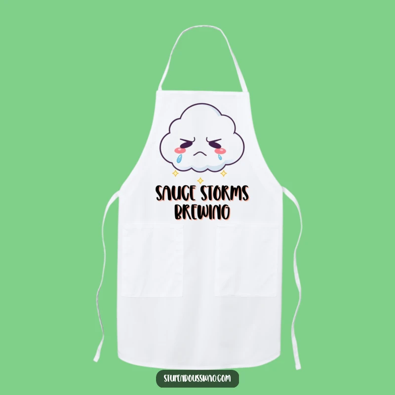 Funny Grumpy Cloud Apron - Rainbow Tears Kitchen Fun & Gift!