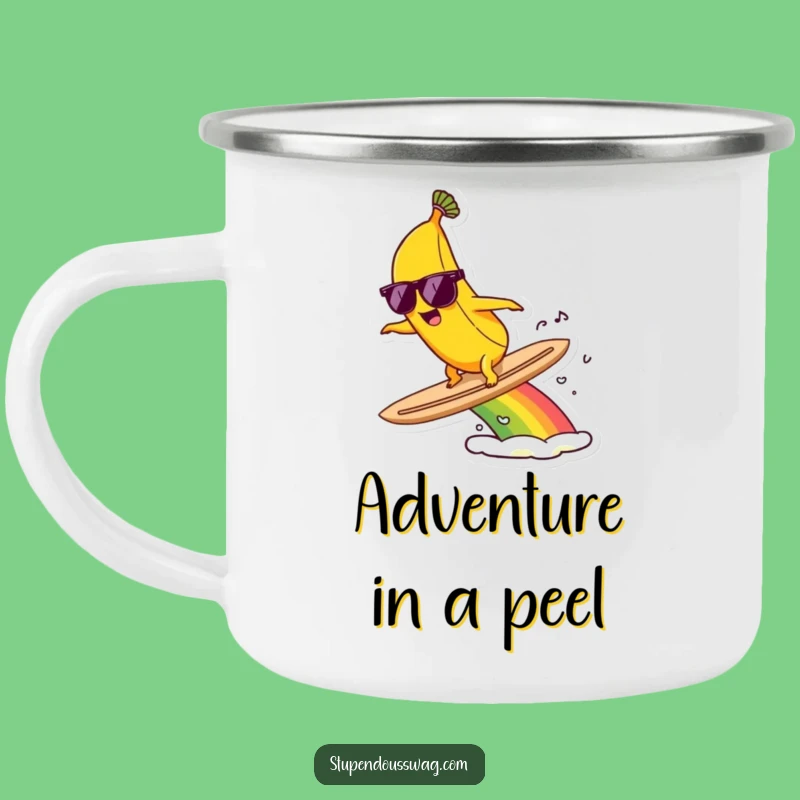 Funny Banana Rainbow Camping Mug: Surfer Vibes - Hilarious Outdoor Gift