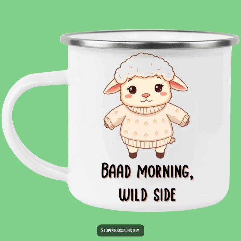 Funny Sheep Inside Out Sweater Camping Mug - Durable Humorous Outdoor Gift