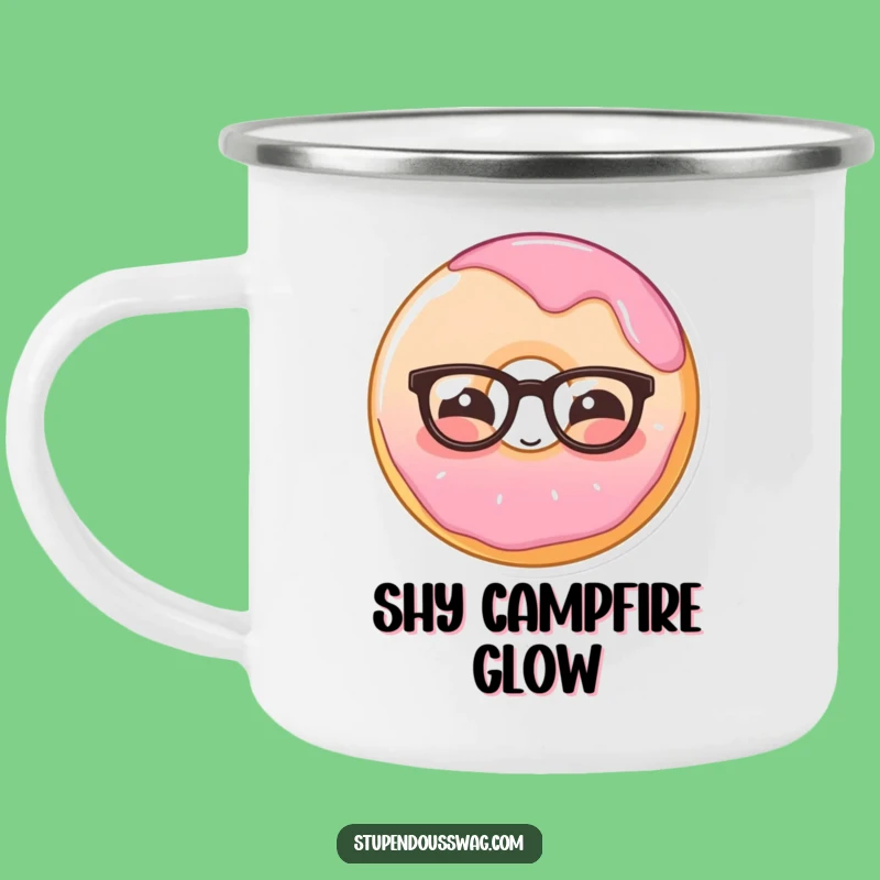 Funny Shy Donut Campfire Mug: Sip Sweetly Outdoors!