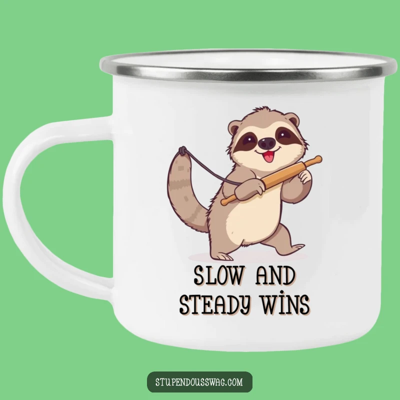 Funny Sloth Lasso Rolling Pin Camping Mug - Durable Humorous Outdoor Gift