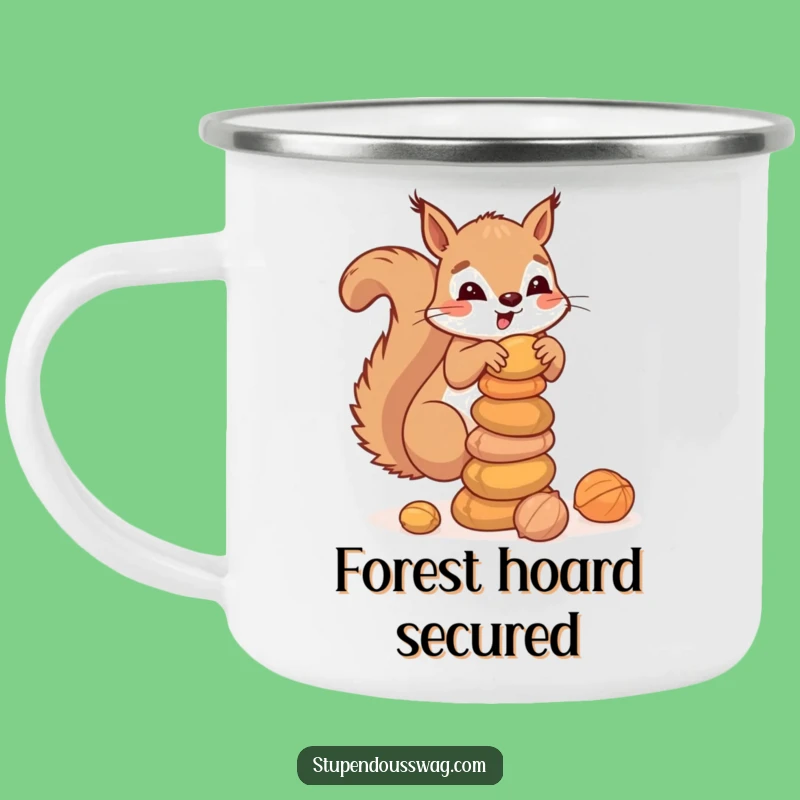 Funny Squirrel Nuts Camping Mug: Durable Clumsy Critter Mug for Outdoor Hoarders