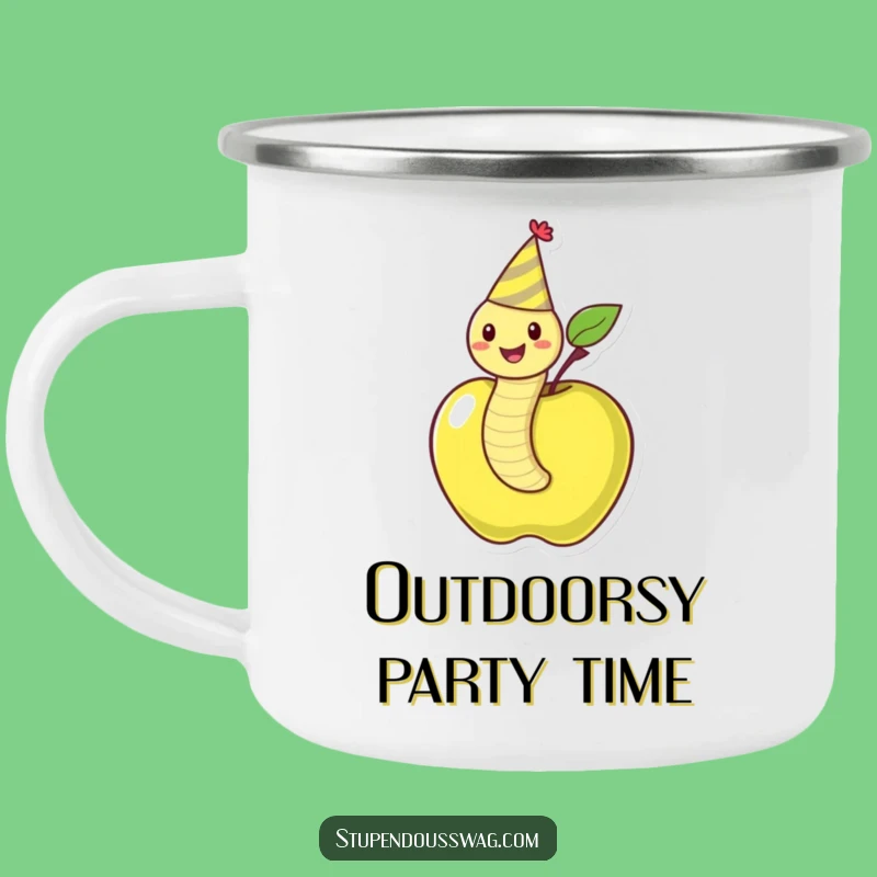 Funny Worm Party Camping Mug: Sip & Celebrate Outdoors!