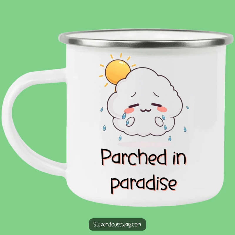 Funny Nervous Cloud Camping Mug: Warm Drinks and Relatable Anxiety Outdoors