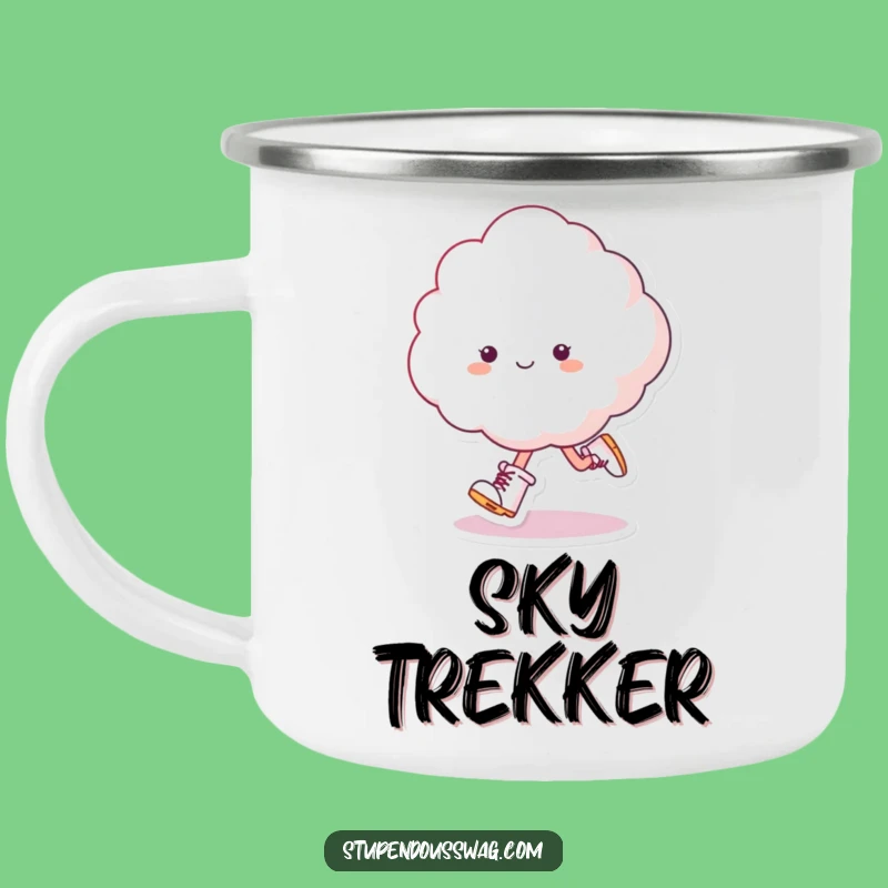 Funny Skipping Cloud Camping Mug - Durable & Fluffy Outdoor Cup