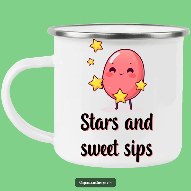 Funny Jelly Bean Juggling Stars Camping Mug: Cosmic Brews Outdoors
