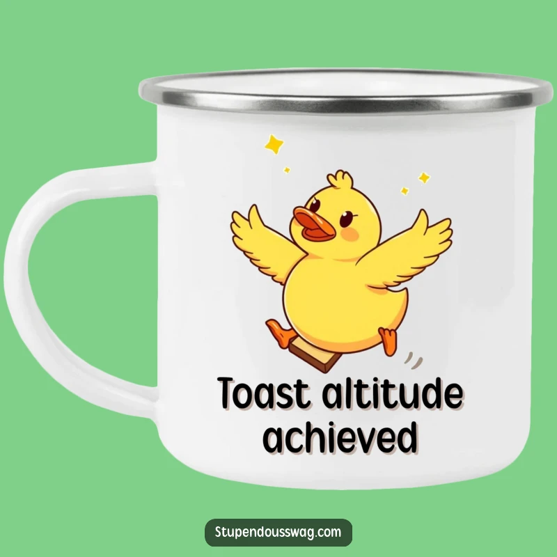 Funny Ducky Toast Adventure Camping Mug: Sip & Giggle Outdoors!