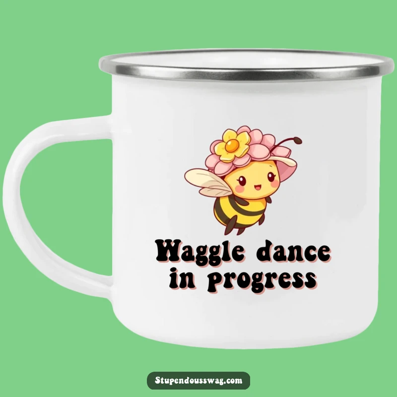 Funny Bee Flower Hat Camping Mug: Adventure Fuel with Insect Humor