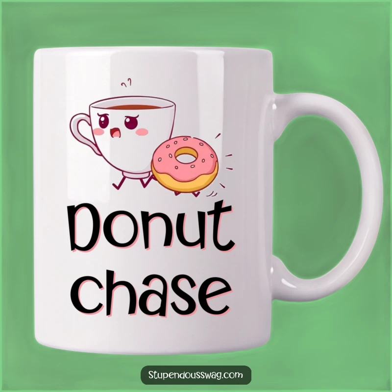 Funny Teacup Donut Chase Mug - Startled Kitchen Item Perfect Gift