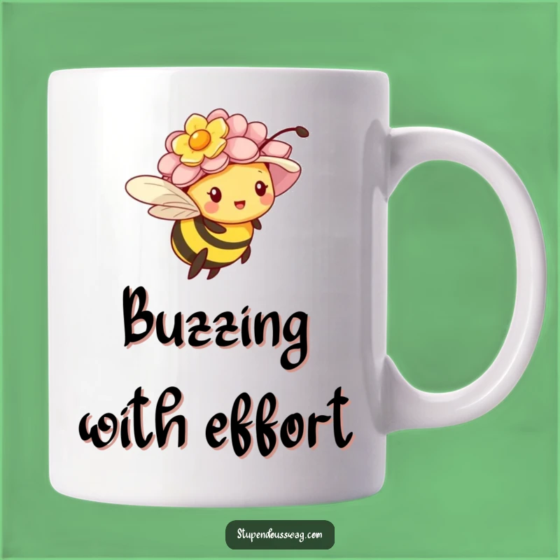 Funny Bee Flower Hat Mug: Hilarious Insect Struggle Gift for Garden Lovers