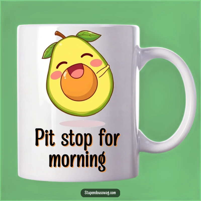 Funny Escaping Avocado Pit Mug - Hilarious Healthy Food Humor Gift
