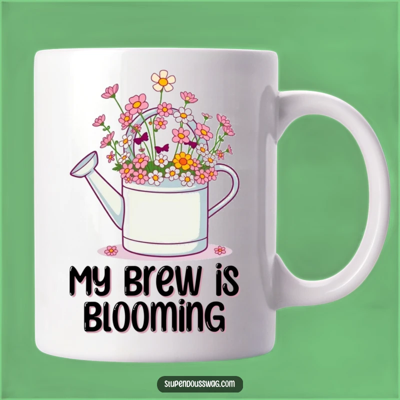 Funny Giggling Watering Can Mug: A Burst of Joyful Blooms, Perfect Gift