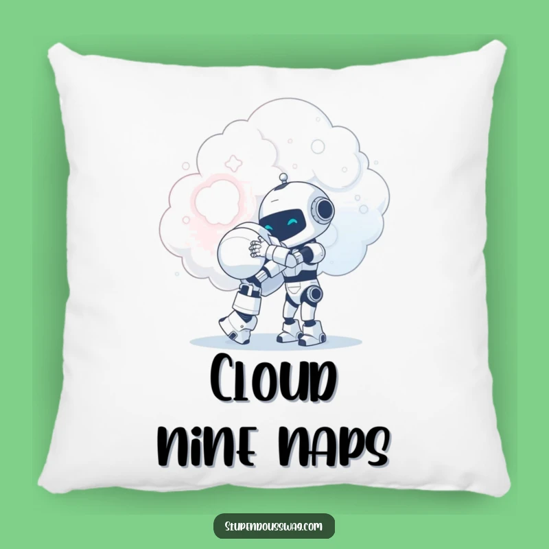 Funny Robot Cloud Hug Pillow: Tiny Robot Comfort, Cozy Gift