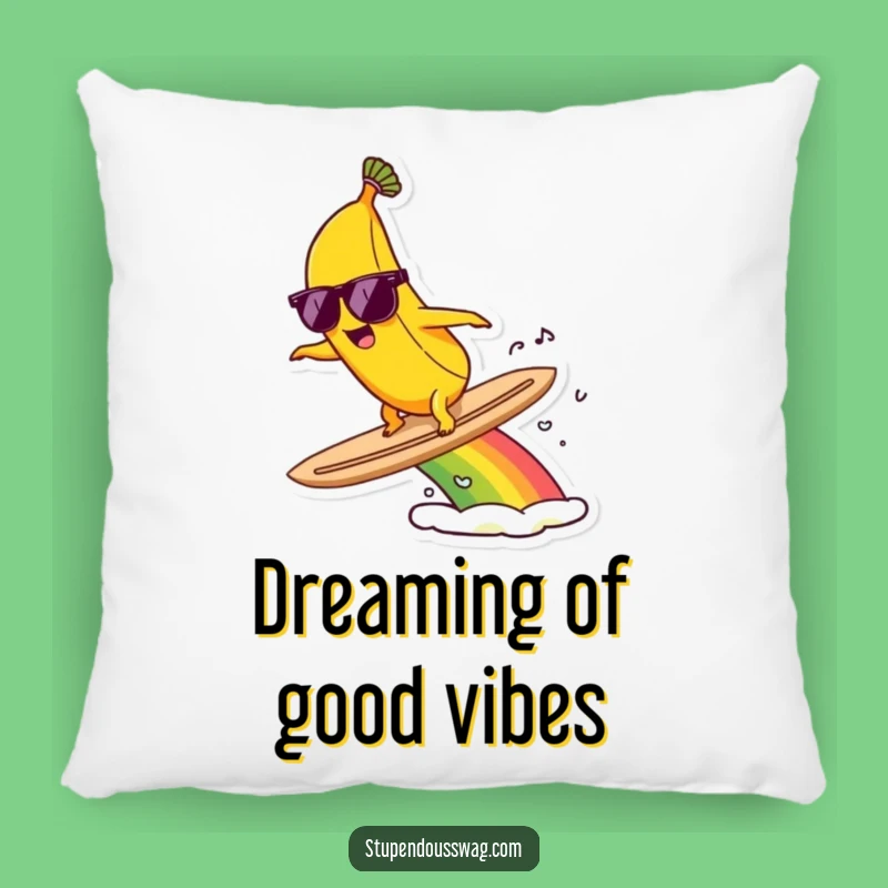 Funny Banana Surf Pillow: Rainbow Dream - Comfy & Hilarious Accent Gift