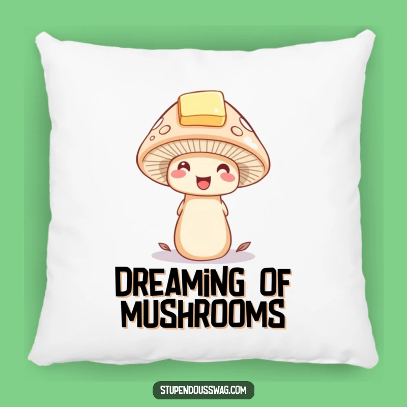 Funny Mushroom Butter Hat Pillow - Soft Whimsical Home Decor