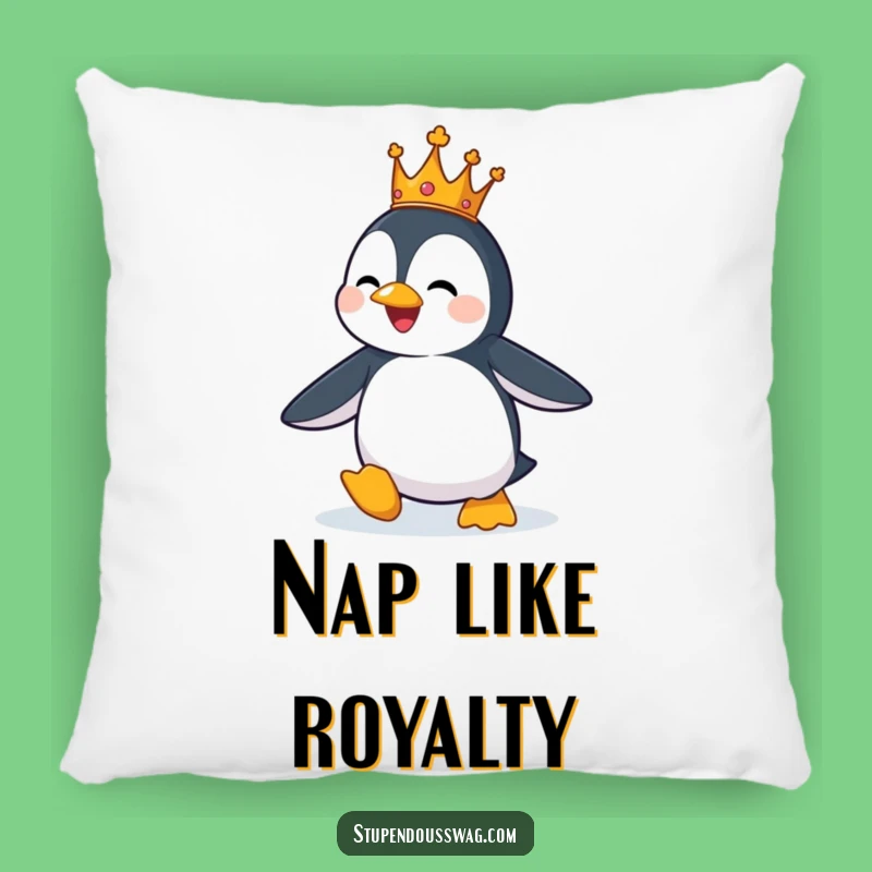 Funny Penguin Flight Pillow: Royal Dreamer - Comfy & Hilarious Accent Gift
