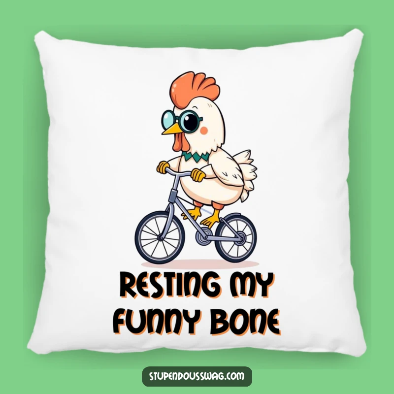 Funny Rubber Chicken Pillow: Monocled Unicyclist Banana Accent Gift