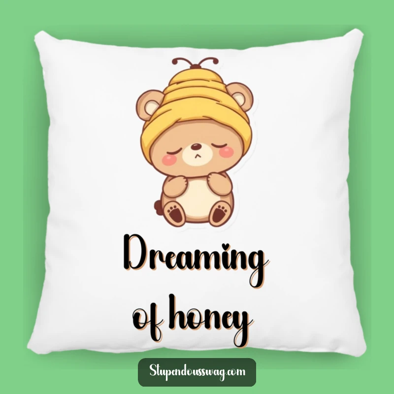Funny Sleepy Bear Beehive Hat Pillow - Comfy and Hilarious Decor Accent