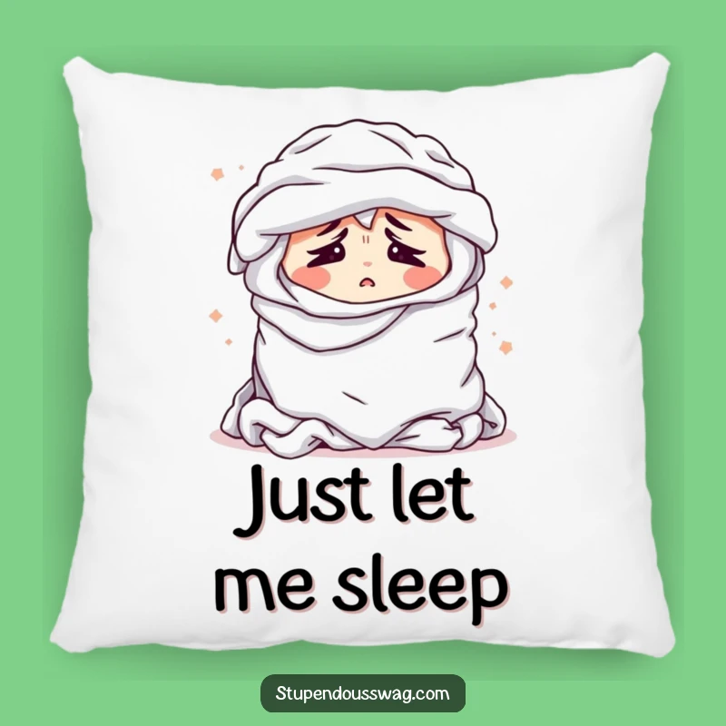 Funny Laundry Pile Pillow - Bewildered Sighing Clothes, Cozy & Hilarious Decor Gift