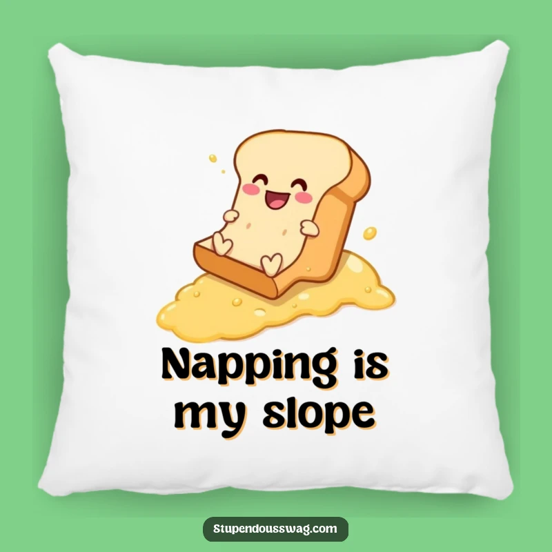 Funny Bread Buttered Slope Pillow - Comfy Cushion for Cozy Laughs