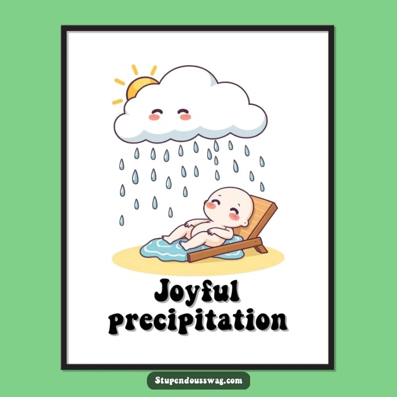 Funny Cloud Rain Digital Print: Instant Download of Giggles, Hilarious Gift