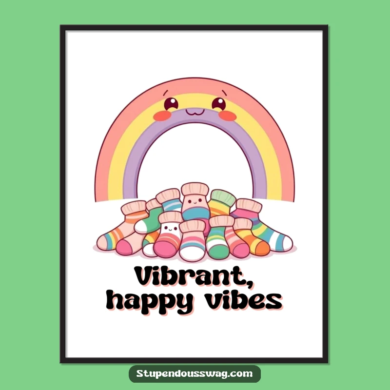 Funny Rainbow Socks Digital Art: Instant Giggle-Worthy Decor for Your Walls