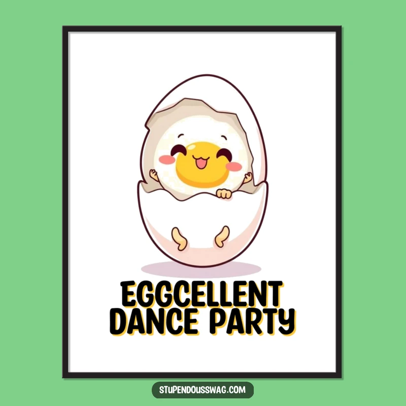 Funny Startled Egg Digital Print: Instant Whimsy for Walls
