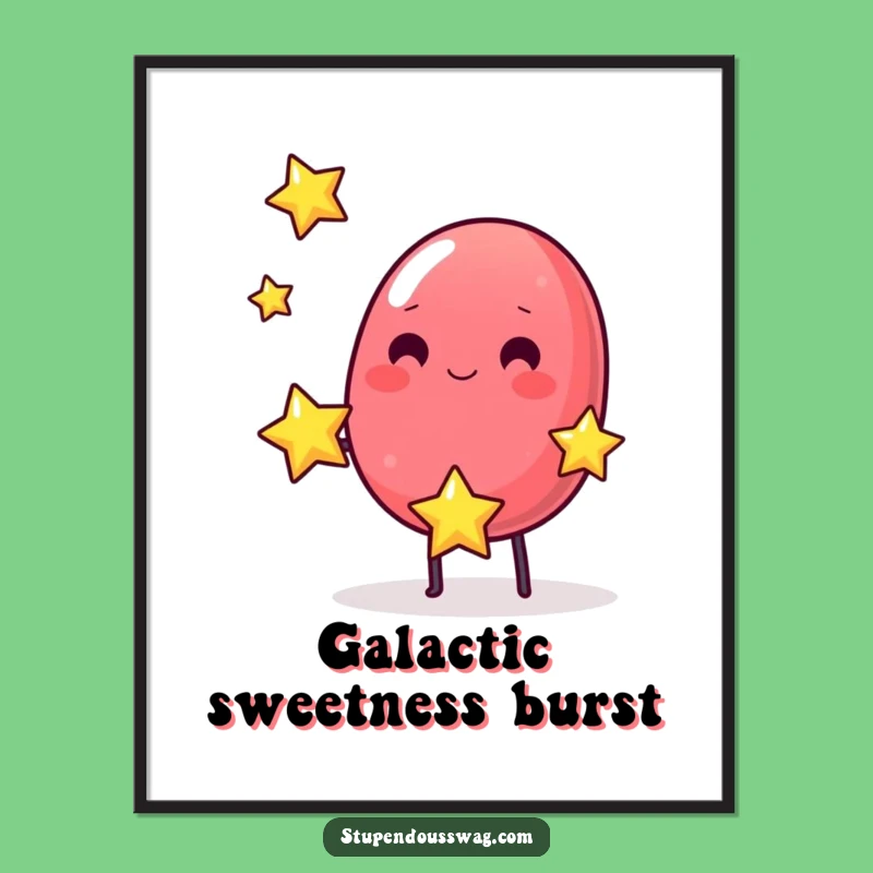 Funny Jelly Bean Juggling Stars Digital Art: Instant Cosmic Decor