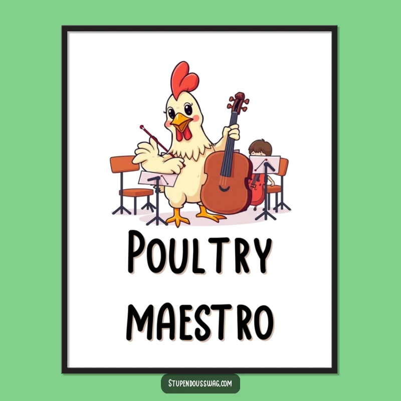 Funny Rubber Chicken Digital Art - Printable Music Art Gift