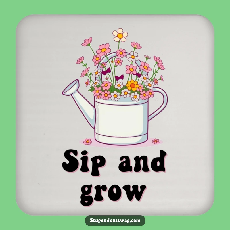 Funny Giggling Watering Can Coaster: Protect Surfaces with Floral Fun