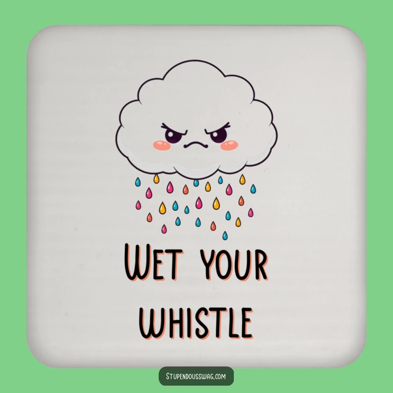 Funny Grumpy Cloud Drink Coasters: Protect Surfaces with Colorful Humor