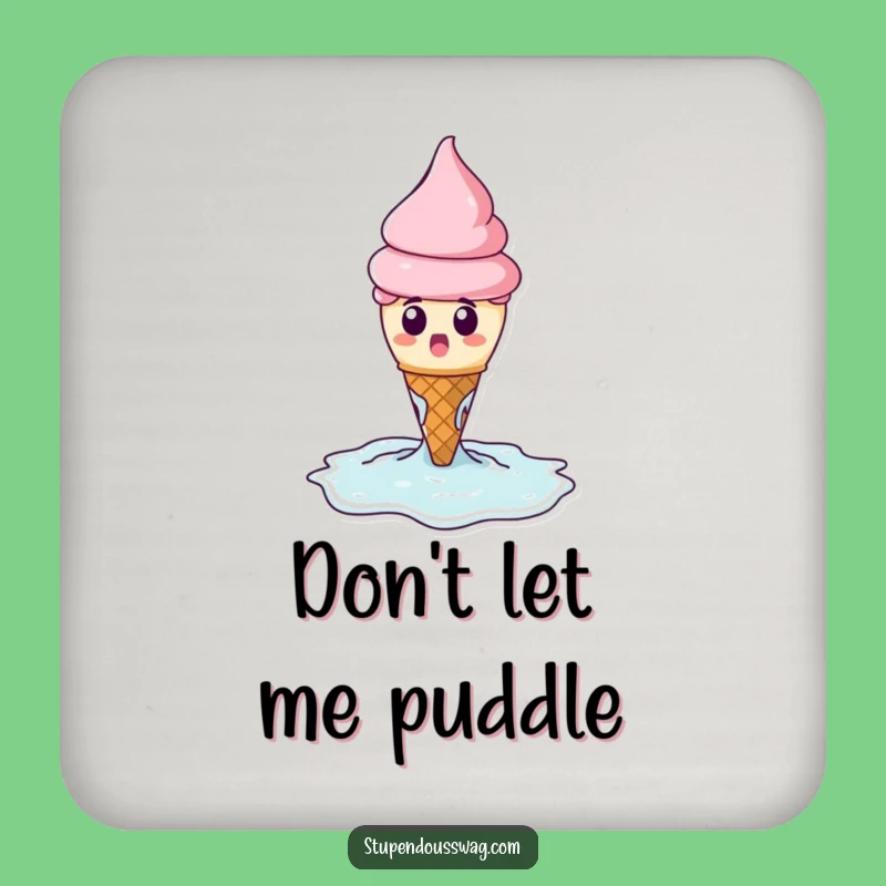 Funny Melting Ice Cream Coaster Set: Protect Surfaces with Dessert Charm