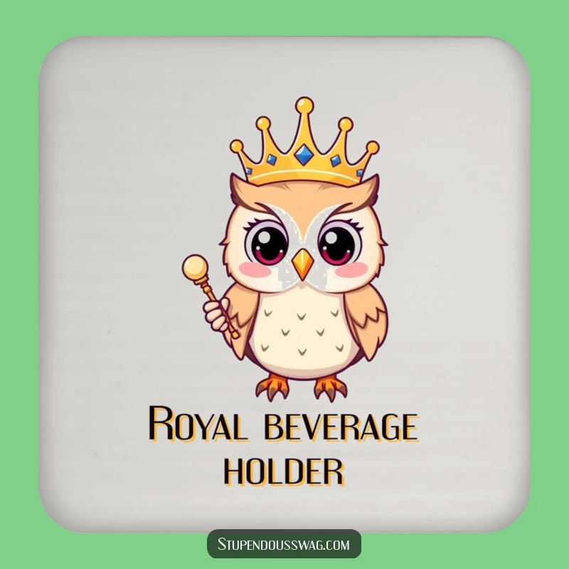 Funny Owl King Coasters - Protect Your Table Gift