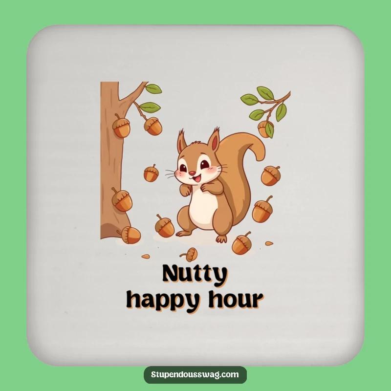 Funny Squirrel Acorn Chaos Coaster Protect Your Surfaces with Charm