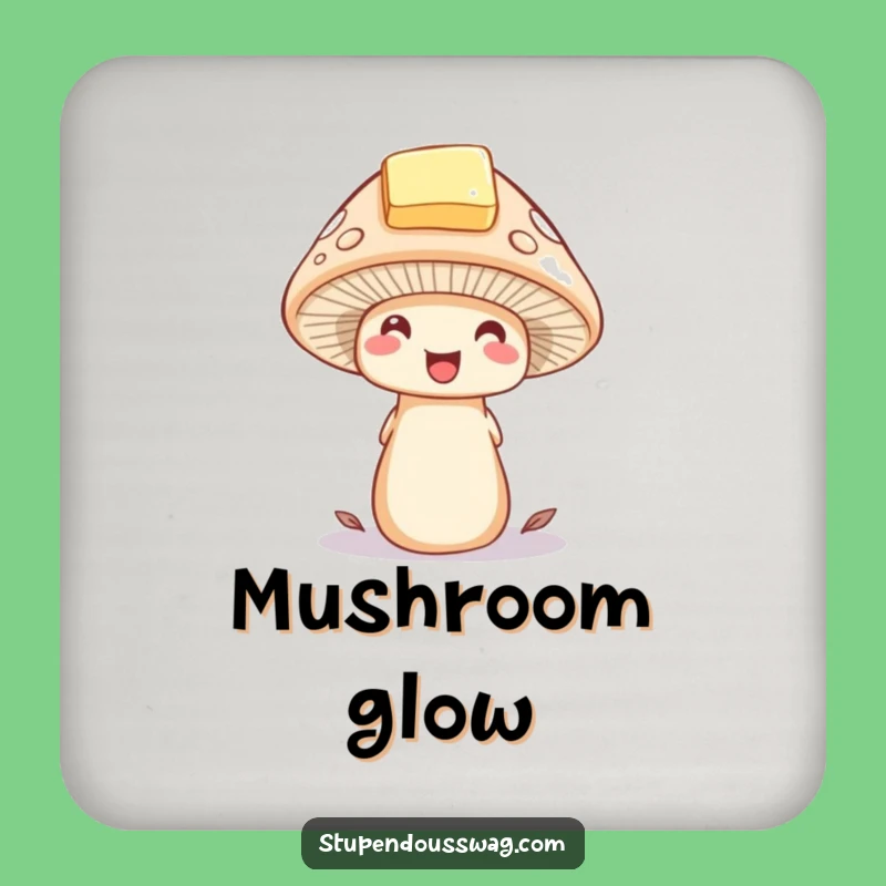 Funny Mushroom Butter Hat Coaster - Whimsical Table Protector