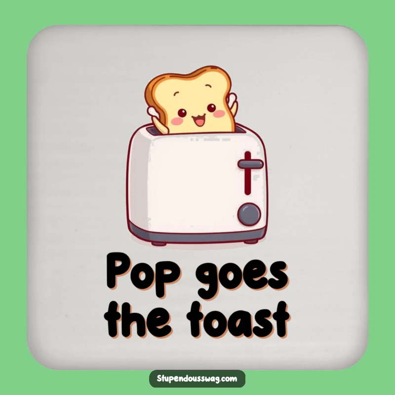 Funny Toast Leap Coaster: Protect Surfaces with Breakfast Drama, Unique Gift