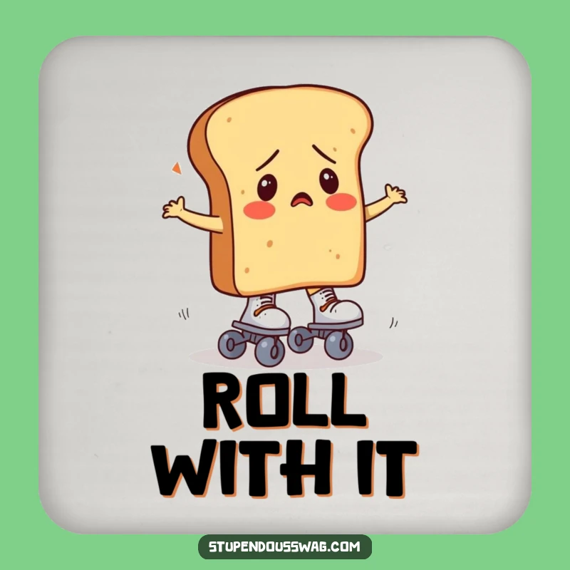 Funny Bread Roller Skates Coaster Set: Confused Carb Protection