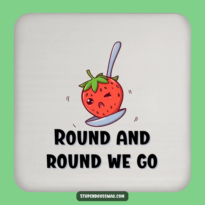 Funny Spinning Strawberry Coaster: Protect Surfaces with Fun, Perfect Funny Gift