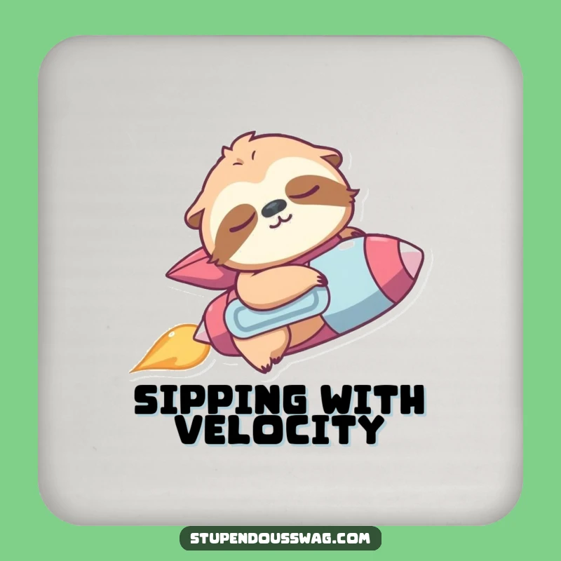 Funny Sloth Jetpack Coaster: Accidental Protection - Hilarious Tabletop Gift