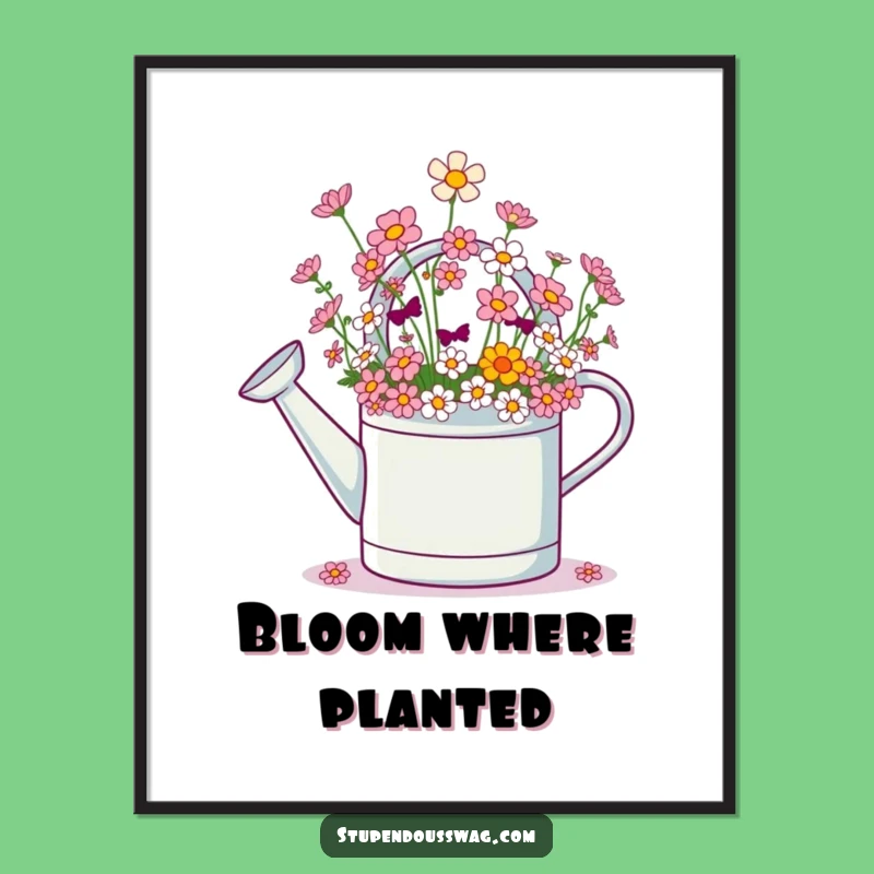 Funny Giggling Watering Can Poster: Bring Floral Cheer to Your Walls