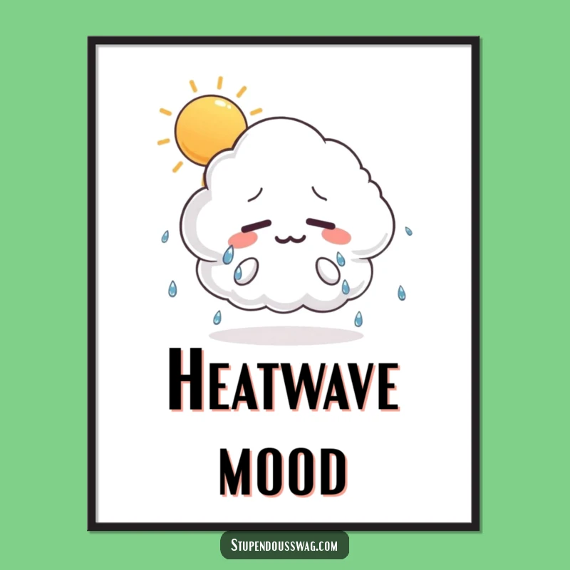 Funny Nervous Cloud Poster: Bring Humorous Anxiety to Your Walls