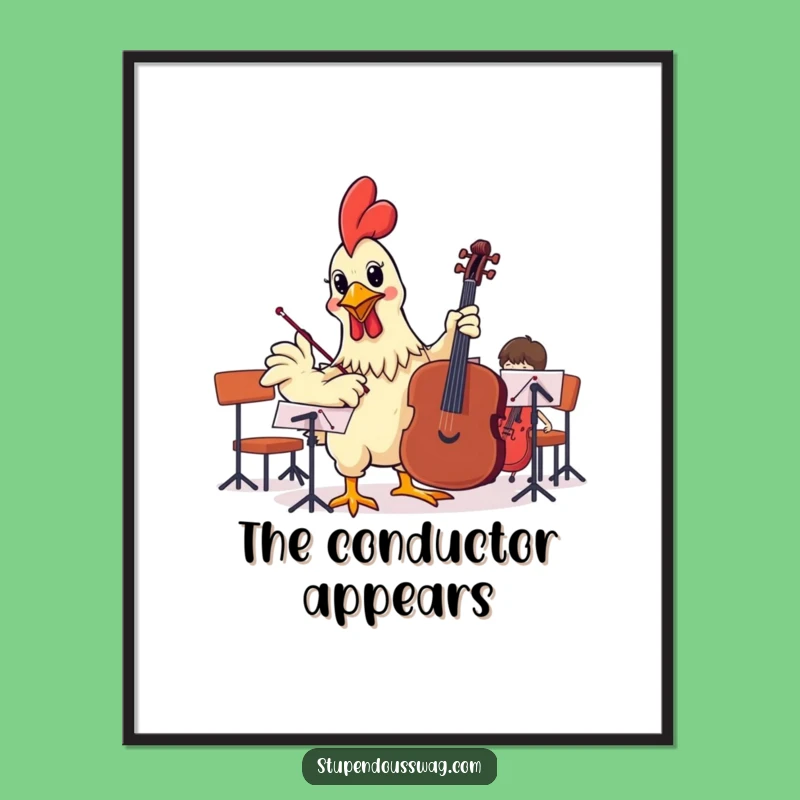 Funny Rubber Chicken Poster - Absurd Orchestra Art Gift