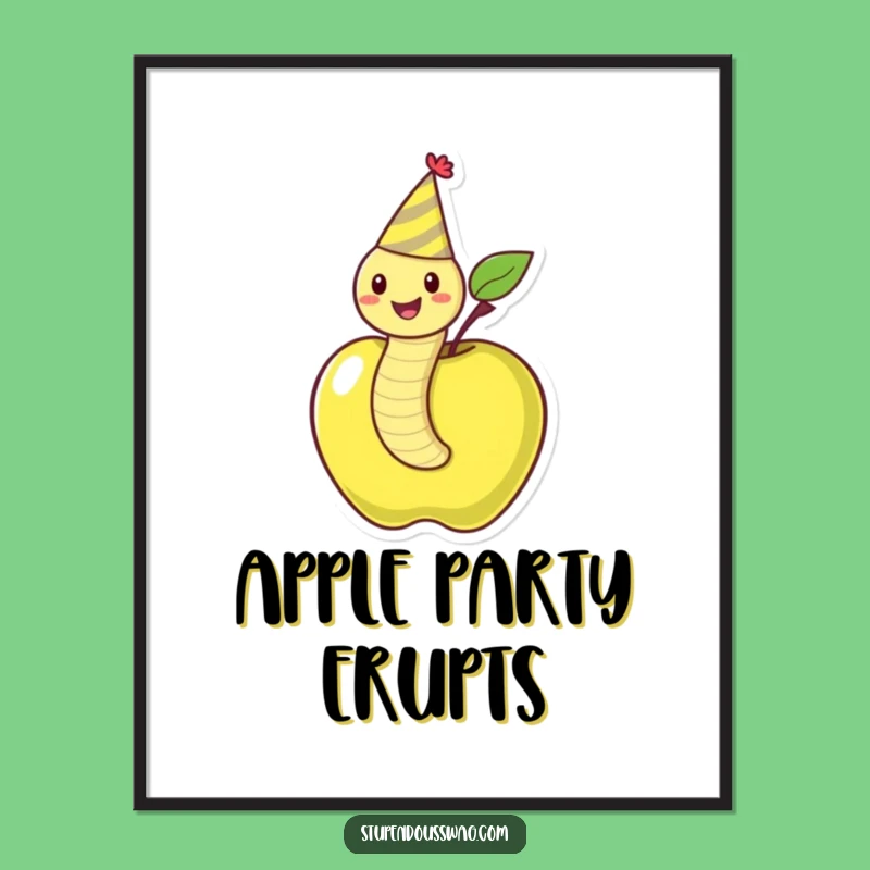 Funny Worm Party Poster: Frame Your Joyful Entrance!