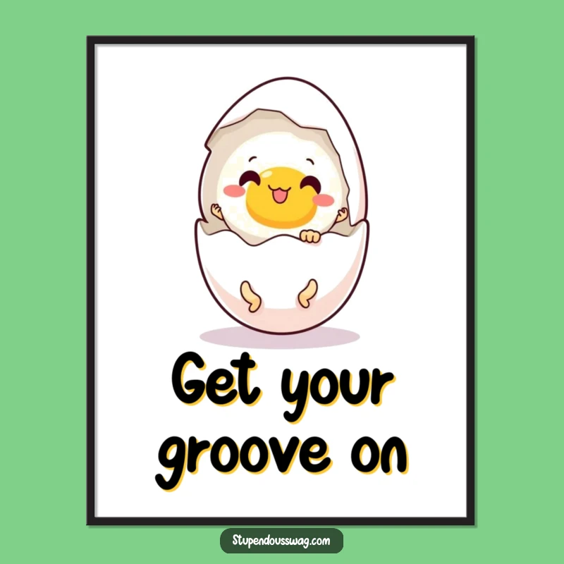 Funny Startled Egg Poster: Hilarious Breakfast Art for Your Walls