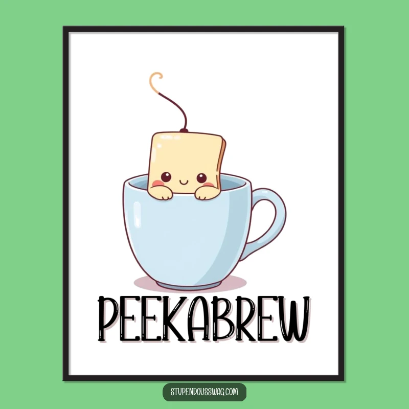 Funny Shy Teabag Poster: Decorate with Introverted Tea Charm